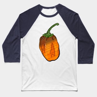 Habanero Chilli Pepper Sticker Spicy Hot Jalapeno Carolina Reaper Baseball T-Shirt